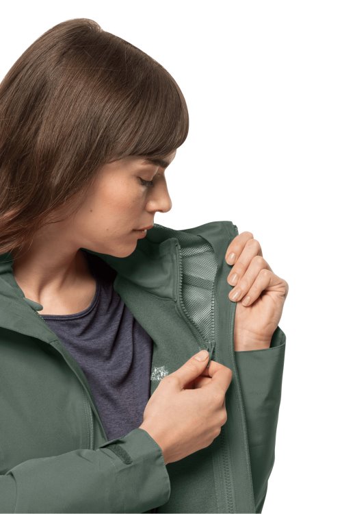 Brand Jack Wolfskin Origins Hedge Green Moonrise 3in1 Jacket W