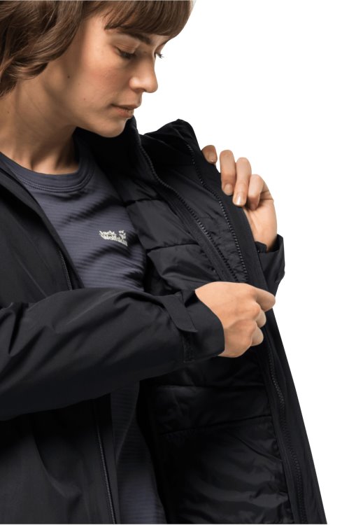 Black New Glaabach 3in1 Jacket W Brand Jack Wolfskin