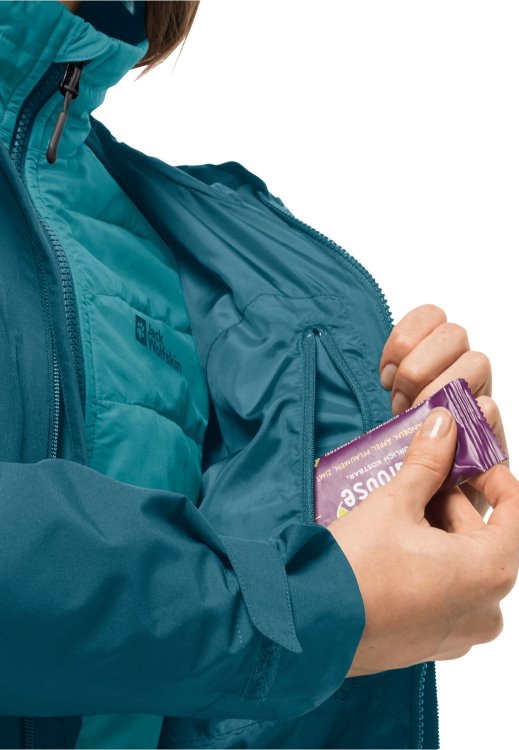 Original Brand Jack Wolfskin Glaabach 3in1 Jacket W Blue Coral