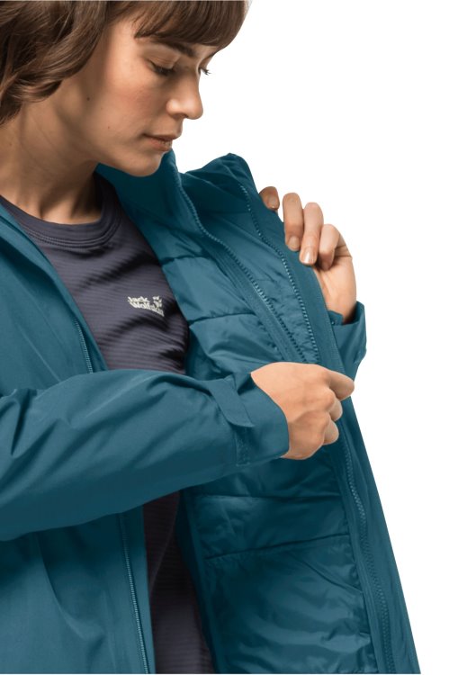 Original Brand Jack Wolfskin Glaabach 3in1 Jacket W Blue Coral