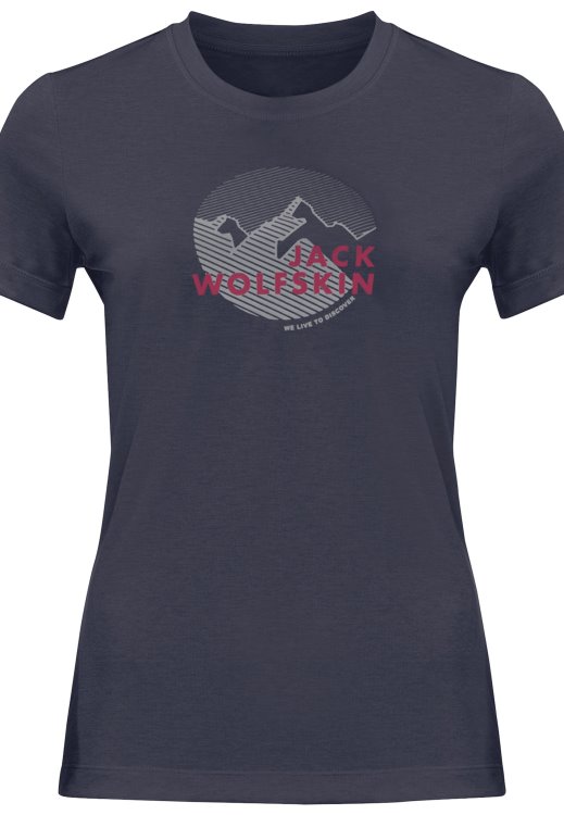 Hiking S/s Graphic T W Hot Graphite Brand Jack Wolfskin