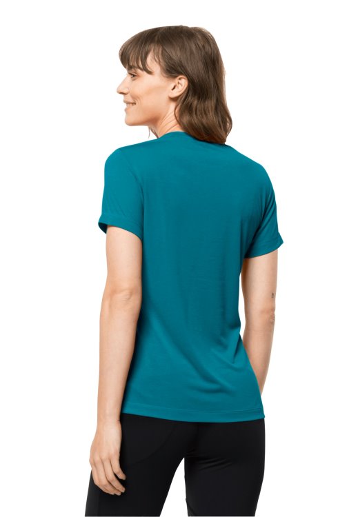Brand Jack Wolfskin Freshwater Blue Hiking S/s Graphic T W New