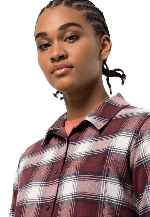 Cordovan Red Checks Wanderweg Shirt W Brand Jack Wolfskin Collection