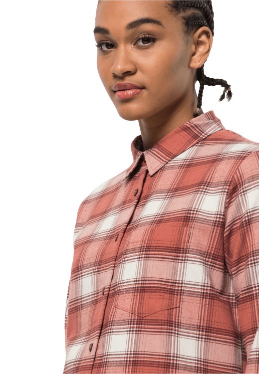 Autumn Red Checks Wanderweg Shirt W Collections Brand Jack Wolfskin