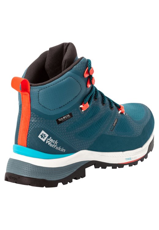 Blue-Coral Hot Force Striker Texapore Mid W Brand Jack Wolfskin
