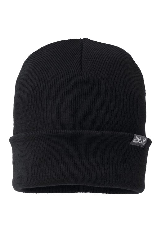 Black Fashion Rib Hat Brand Jack Wolfskin