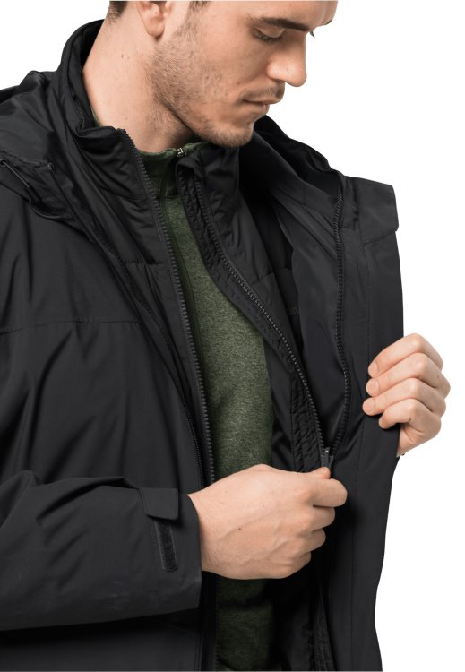 Black Brand Jack Wolfskin Feldberg 3in1 Jacket M New