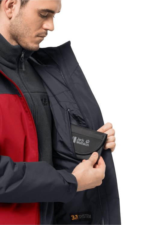 Brand Jack Wolfskin Adrenaline Red Brand Taubenberg 3in1 Jacket M
