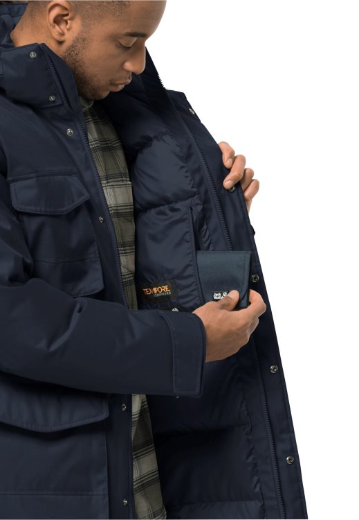 Winterfrost Down Parka M Night Blue Origins Brand Jack Wolfskin