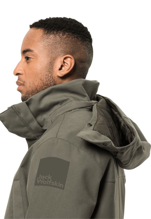 Dusty Olive Brand Fierce Wind Parka M Brand Jack Wolfskin