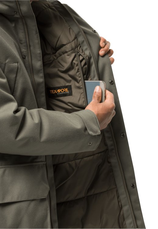 Dusty Olive Brand Fierce Wind Parka M Brand Jack Wolfskin