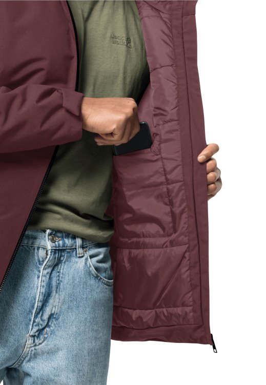 Brand Jack Wolfskin Tempelhof Jacket M Brand Cordovan Red