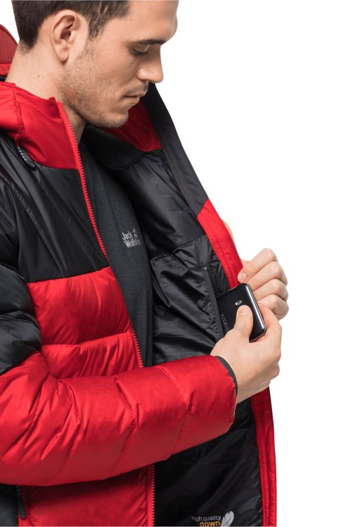 Adrenaline Red Fashion Nebelhorn Down Hoody M Brand Jack Wolfskin