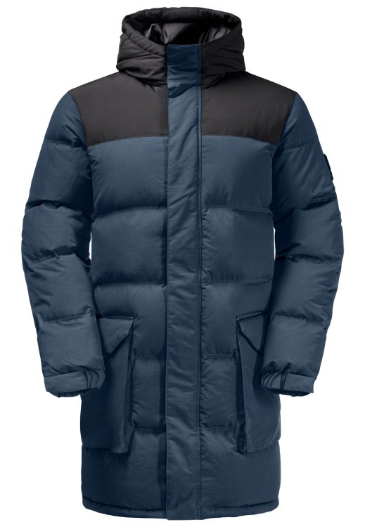 Thunder Blue Alex Long Down Jacket M Collections Brand Jack Wolfskin