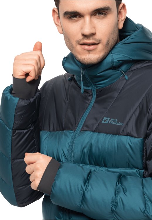 Blue Coral Brand Jack Wolfskin New Nebelhorn Down Hoody M