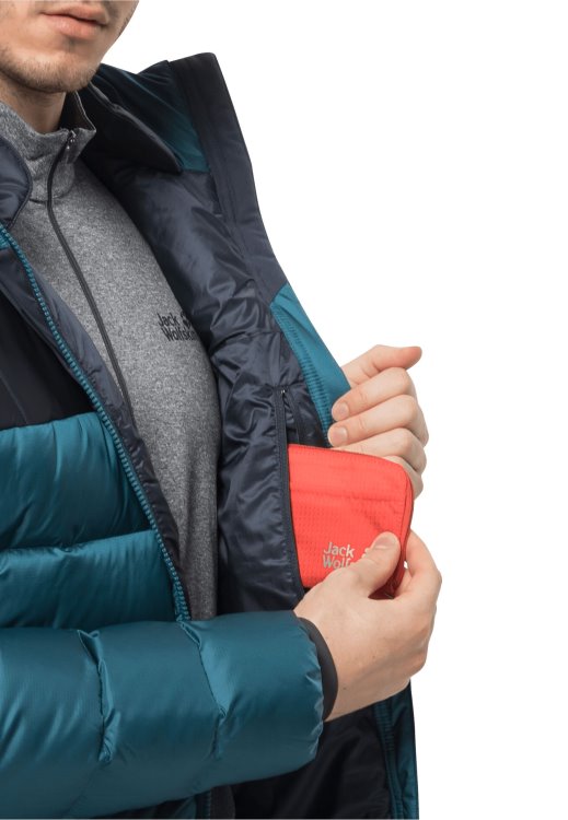 Blue Coral Brand Jack Wolfskin New Nebelhorn Down Hoody M