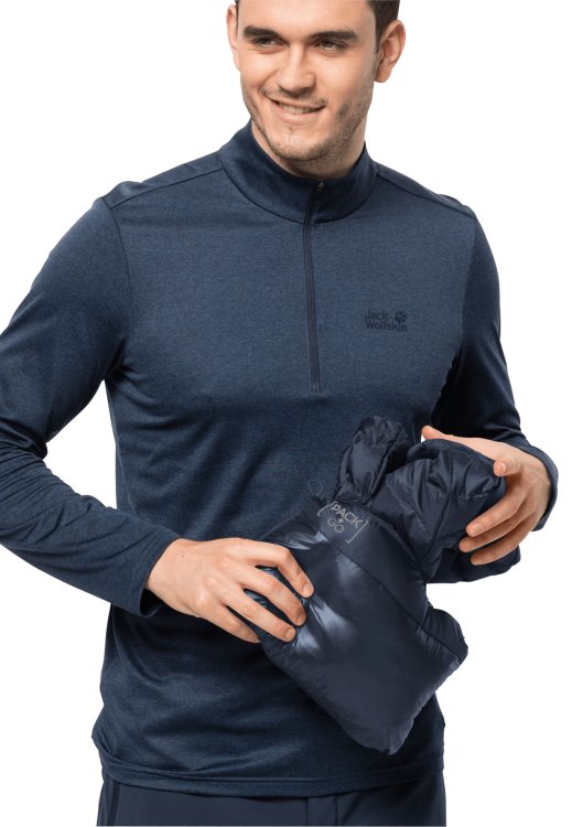 Night Blue Pack & Go Down Jacket M Origins Brand Jack Wolfskin