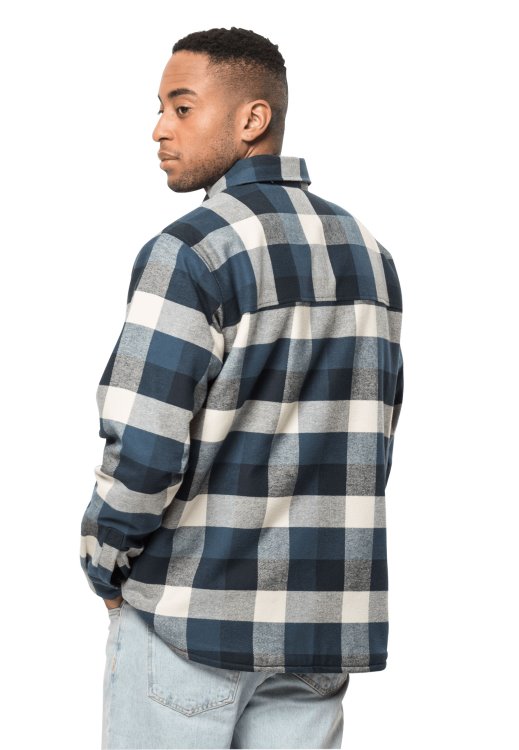 Thunder Blue Checks Hot Brand Jack Wolfskin Felsenweg Ins Shirt M