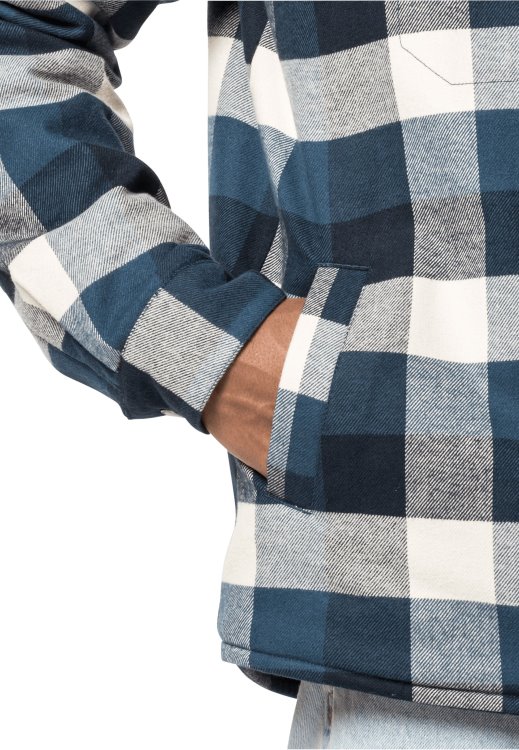 Thunder Blue Checks Hot Brand Jack Wolfskin Felsenweg Ins Shirt M