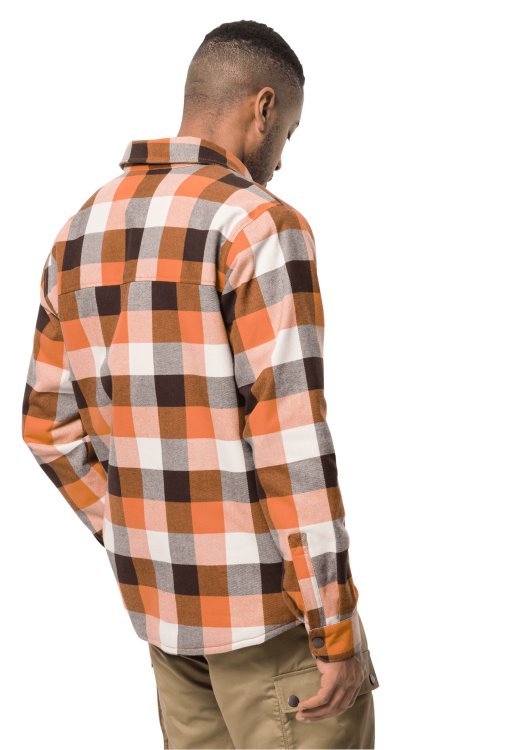Orange Fall Checks Best Felsenweg Ins Shirt M Brand Jack Wolfskin