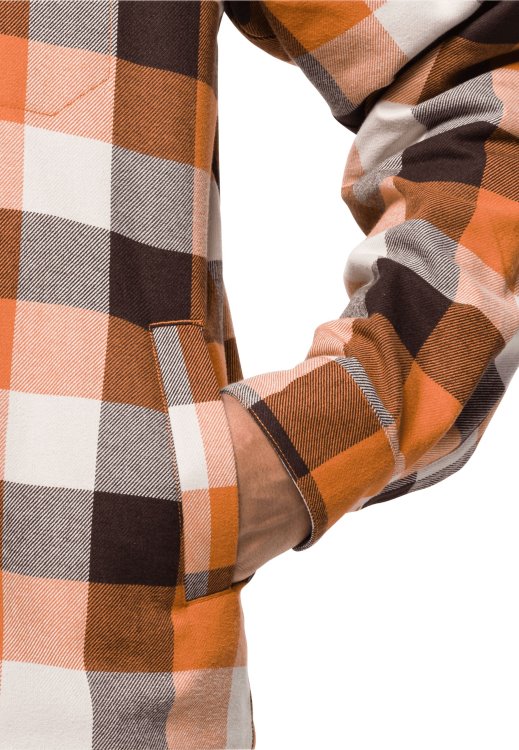 Orange Fall Checks Best Felsenweg Ins Shirt M Brand Jack Wolfskin