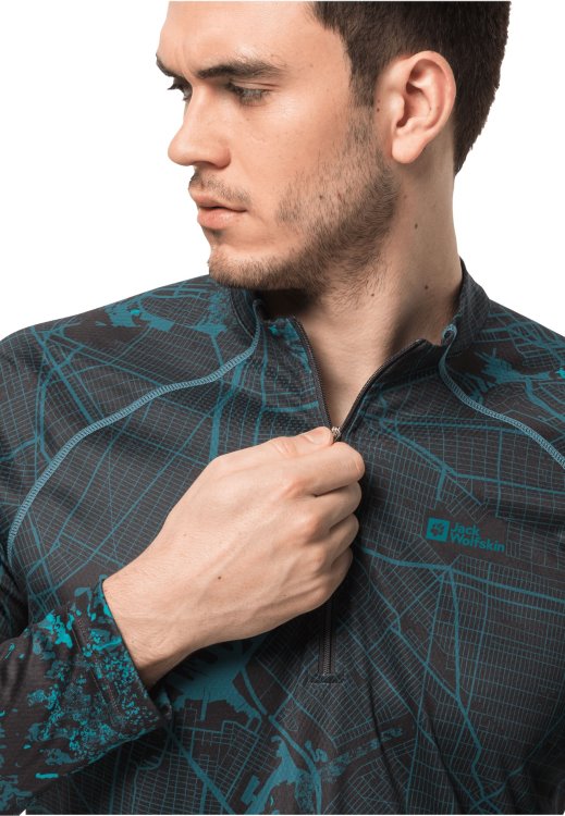 Brands Brand Jack Wolfskin Morobbia L/s Printed M Blue Coral All Over