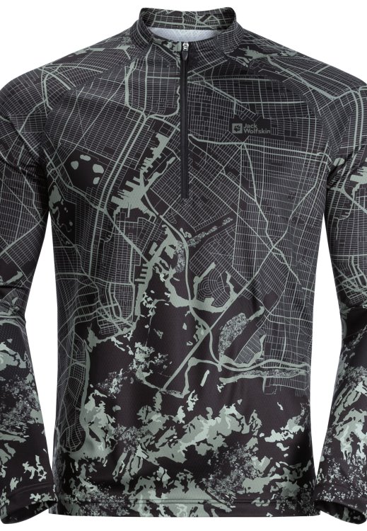 Brand Jack Wolfskin Morobbia L/s Printed M Hedge Green Allover New
