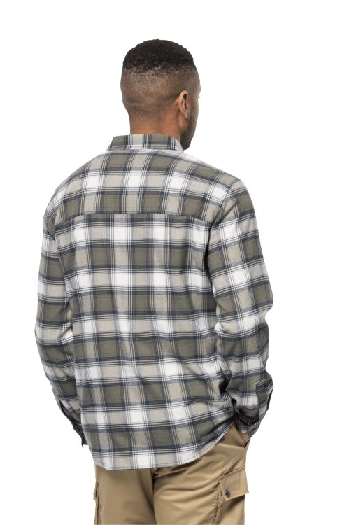 Dusty Olive Checks Brand Jack Wolfskin Wanderweg Shirt M Collections