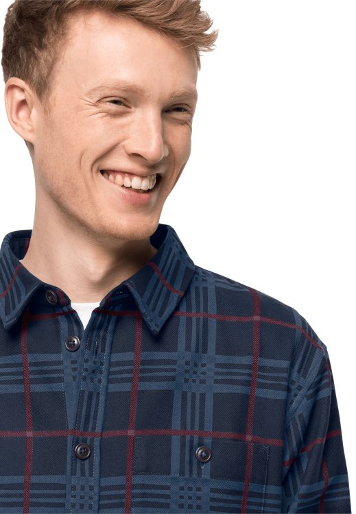 Night Blue Checks Origin Brand Jack Wolfskin Cabin View Shirt M