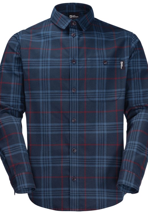 Night Blue Checks Origin Brand Jack Wolfskin Cabin View Shirt M