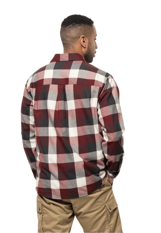 Hot Felsenweg Shirt M Cordovan Red Checks Brand Jack Wolfskin