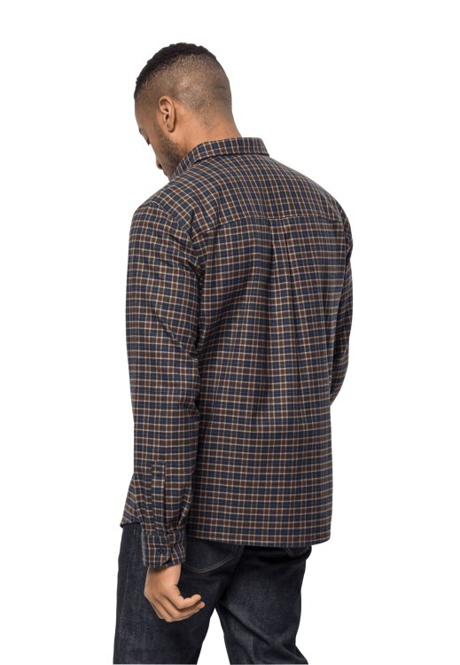 Bergweg Shirt M Brand Jack Wolfskin Dark Oak Checks Collections