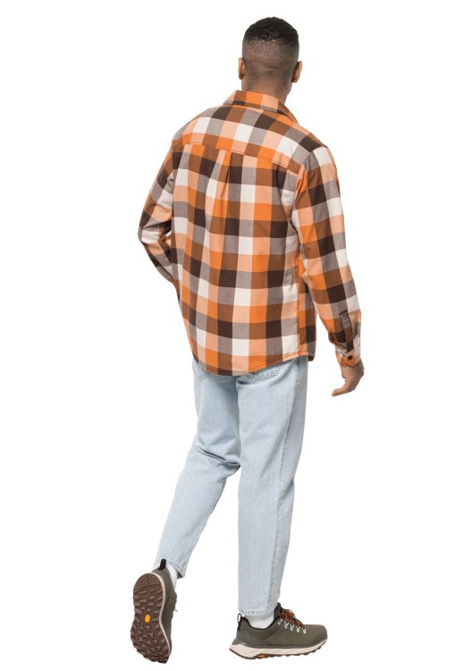 Felsenweg Shirt M Brand Jack Wolfskin Origin Orange Fall Checks