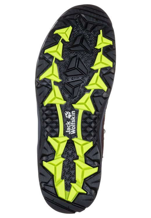 Vojo 3 Texapore Mid M Dark Brown-Lime Origins Brand Jack Wolfskin