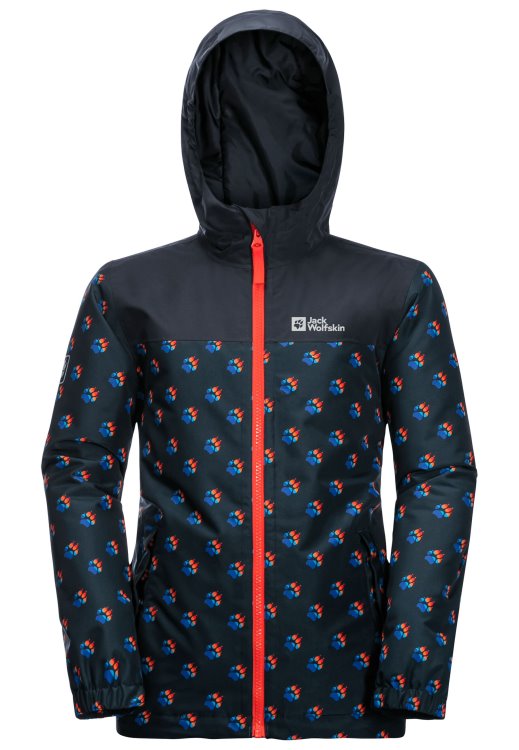 Brand Jack Wolfskin Night Blue All Over Rainbow Paw Jacket K New