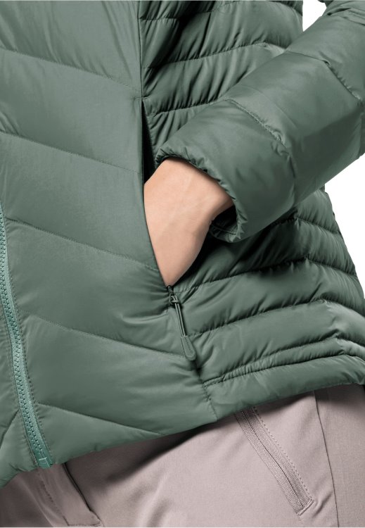 Tundra Down Jacket W Origins Brand Jack Wolfskin Hedge Green