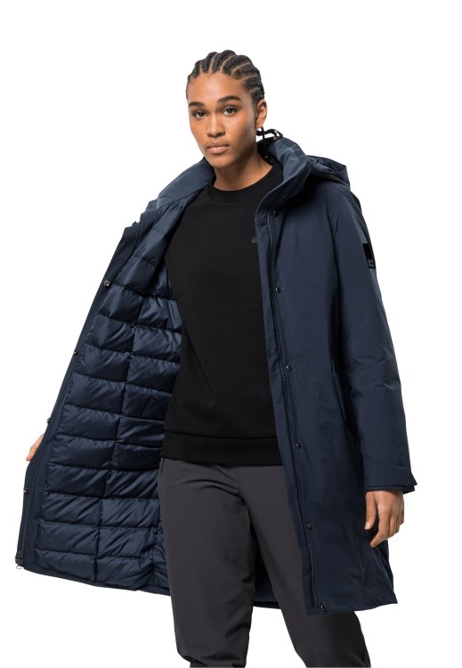 Fashion Brand Jack Wolfskin Night Blue Cold Bay Coat W
