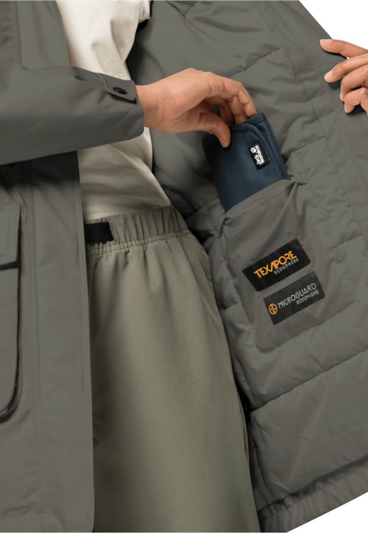 Dusty Olive Brand Jack Wolfskin Winterfrost Ins Parka W