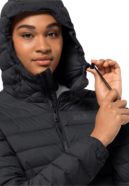 Black Glowing Mountain Coat W Brand Jack Wolfskin Hot