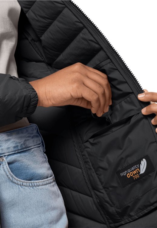 Black Glowing Mountain Coat W Brand Jack Wolfskin Hot