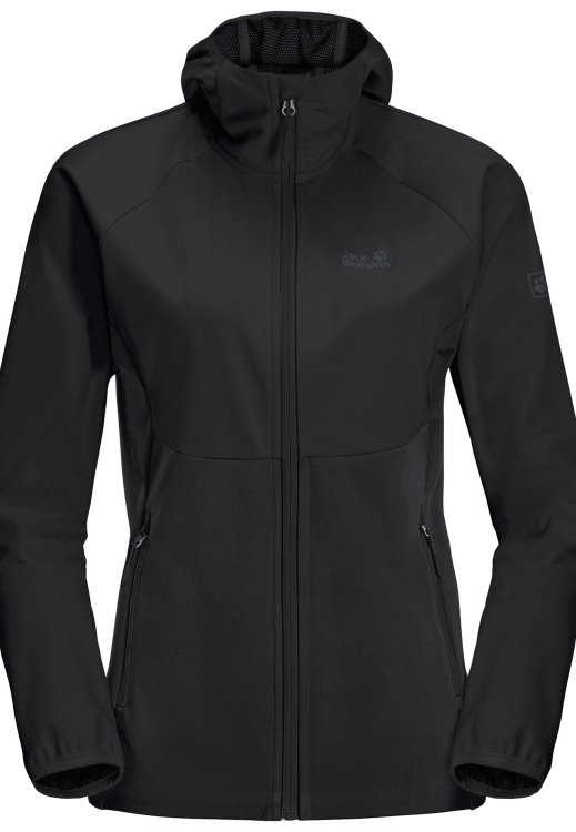 Black Go Hike Softshell W New Brand Jack Wolfskin