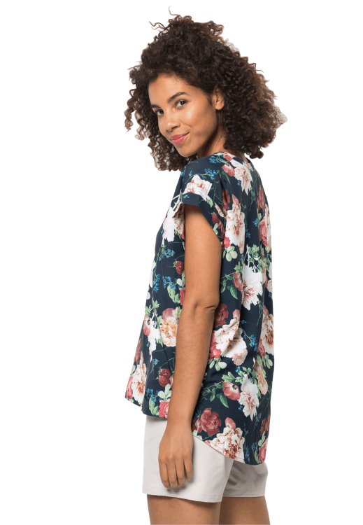 Brand Jack Wolfskin Flower Shirt W Brands Night Blue All Over