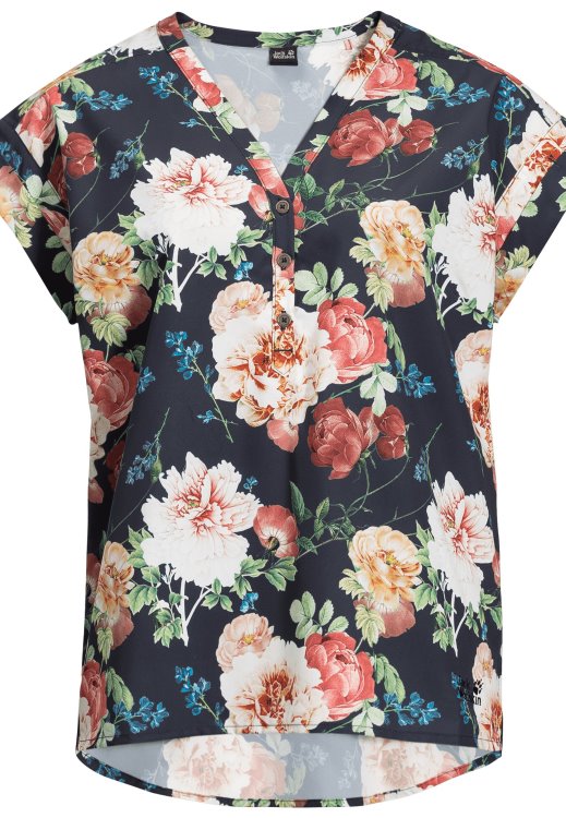 Brand Jack Wolfskin Flower Shirt W Brands Night Blue All Over