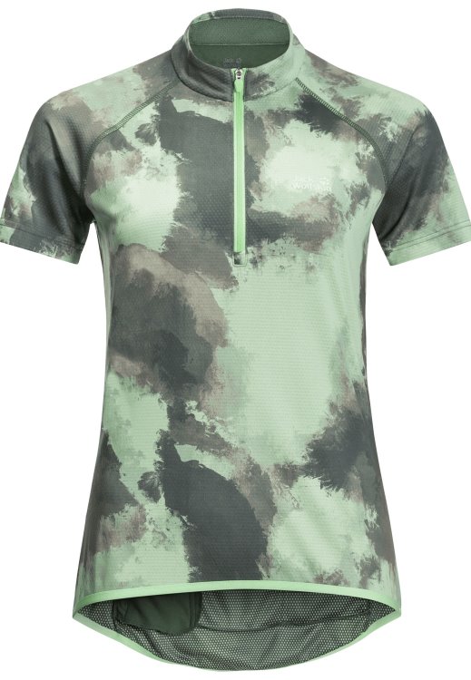 Hedge Green Allover Fashion Brand Jack Wolfskin Tourer Halfzip Print T W