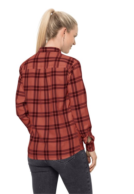 Autumn Red Checks Brand Passenger Shirt W Brand Jack Wolfskin