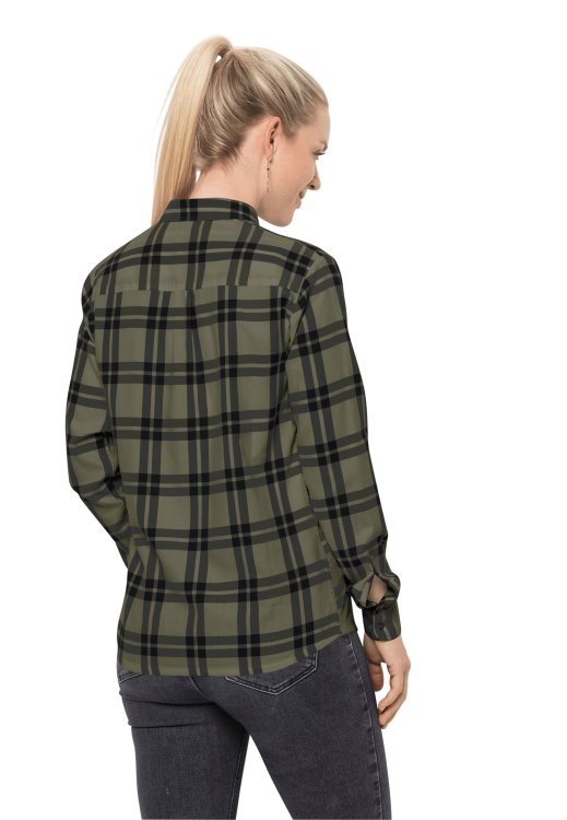 Dusty Olive Checks Passenger Shirt W Original Brand Jack Wolfskin