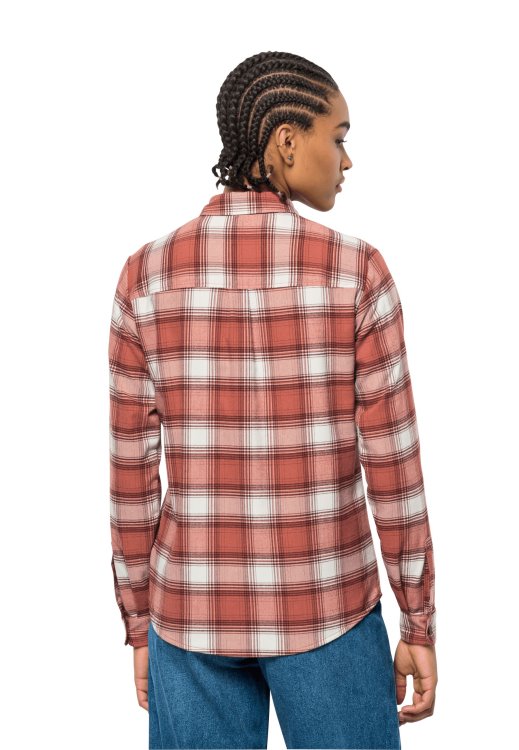 Best Wanderweg Shirt W Autumn Red Checks Brand Jack Wolfskin