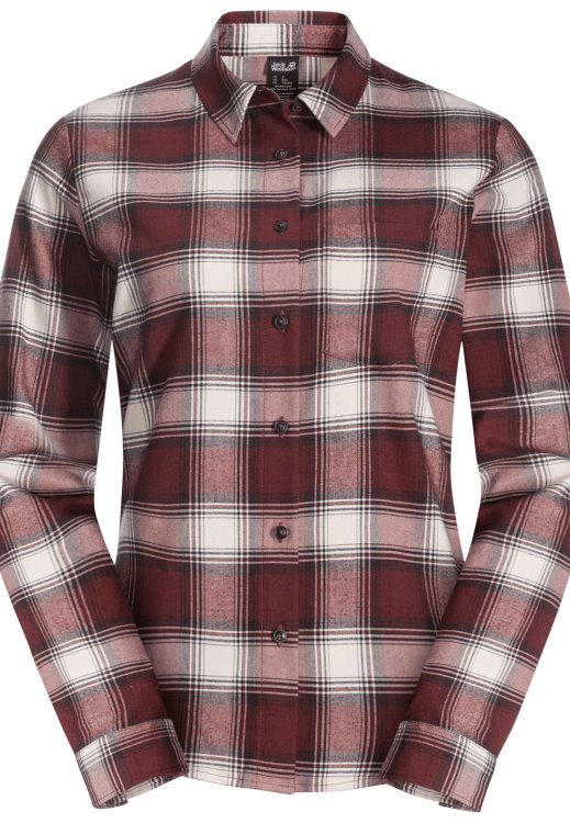Collection Cordovan Red Checks Brand Jack Wolfskin Wanderweg Shirt W