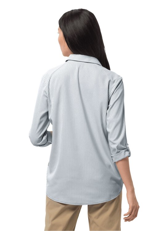 South Port Shirt W Brand Jack Wolfskin Origins Teal Grey Stripe