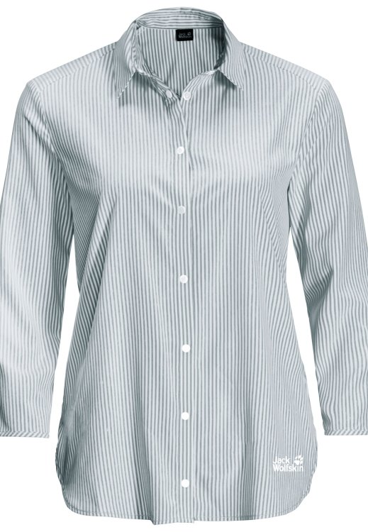 South Port Shirt W Brand Jack Wolfskin Origins Teal Grey Stripe